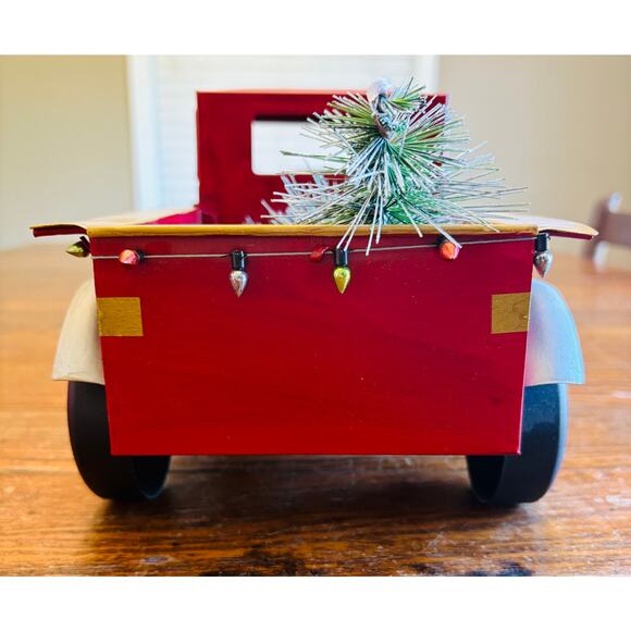 2PC Red METAL Christmas Decor - Truck wIth Tree in Bed - NOEL Light up sign - Picture 6 of 9